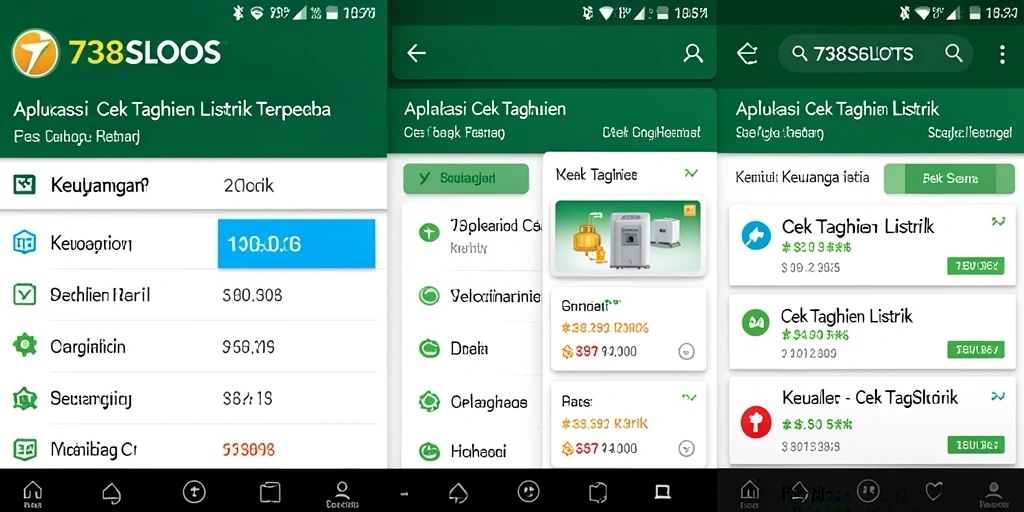 Tampilan antarmuka aplikasi Cek Tagihan Listrik 738SLOTS yang mudah digunakan.