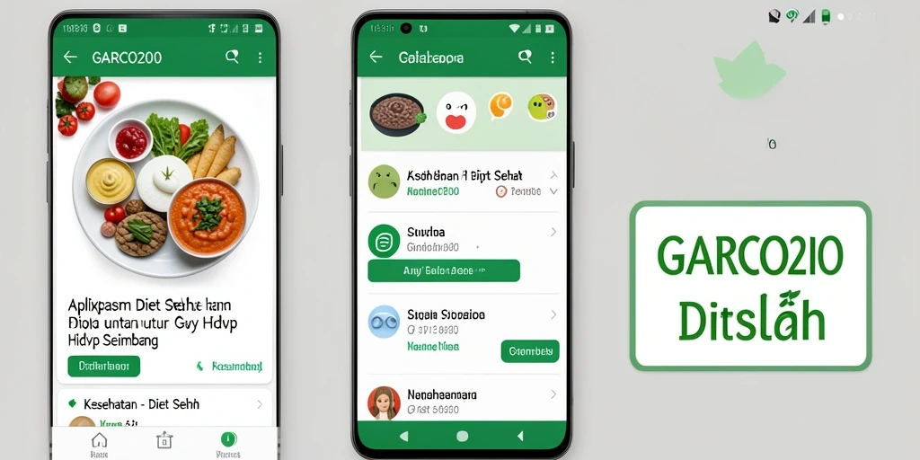 Antarmuka aplikasi GARCO200 yang intuitif dan menarik untuk Diet Sehat.