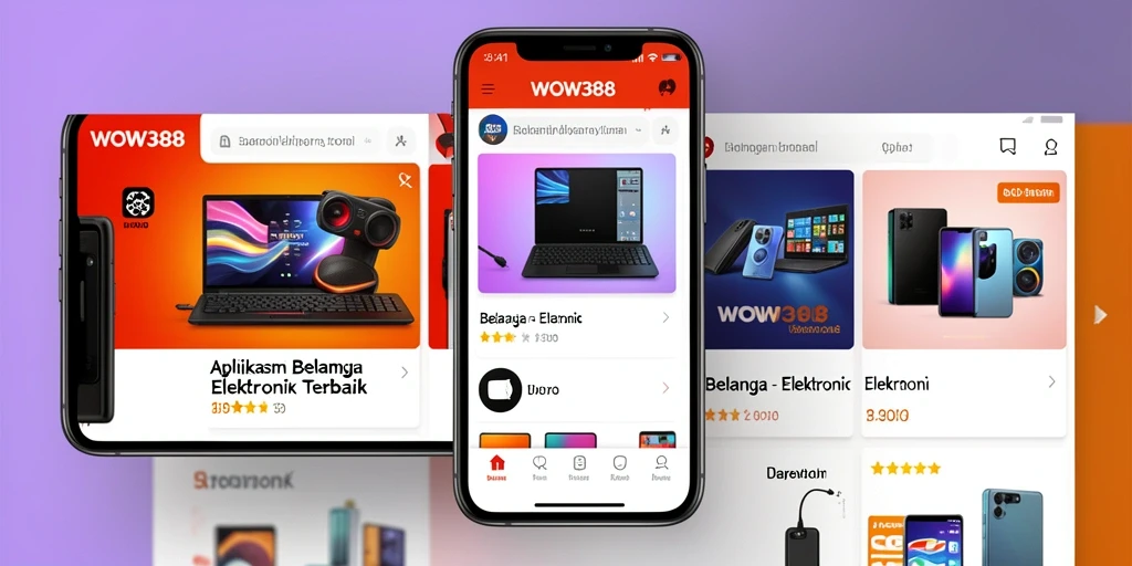 Screenshot menunjukkan antarmuka WOW388 saat berbelanja produk Elektronik.