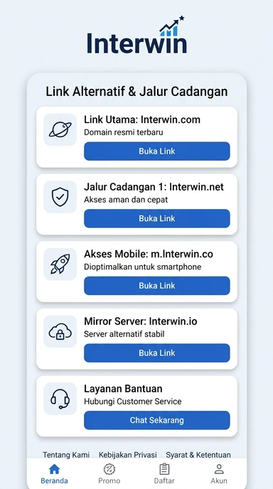 Halaman Link Alternatif lnterwin untuk Pengguna Android