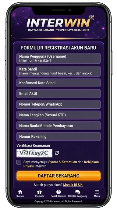 Cara Mudah Daftar Akun lnterwin untuk Android